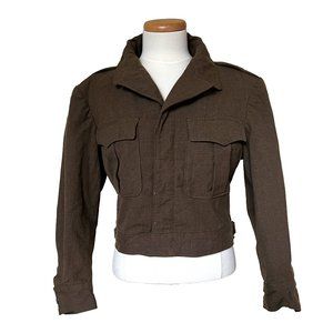 Vintage WW2 Field Jacket Army 1940's Military Wool Olive 40S